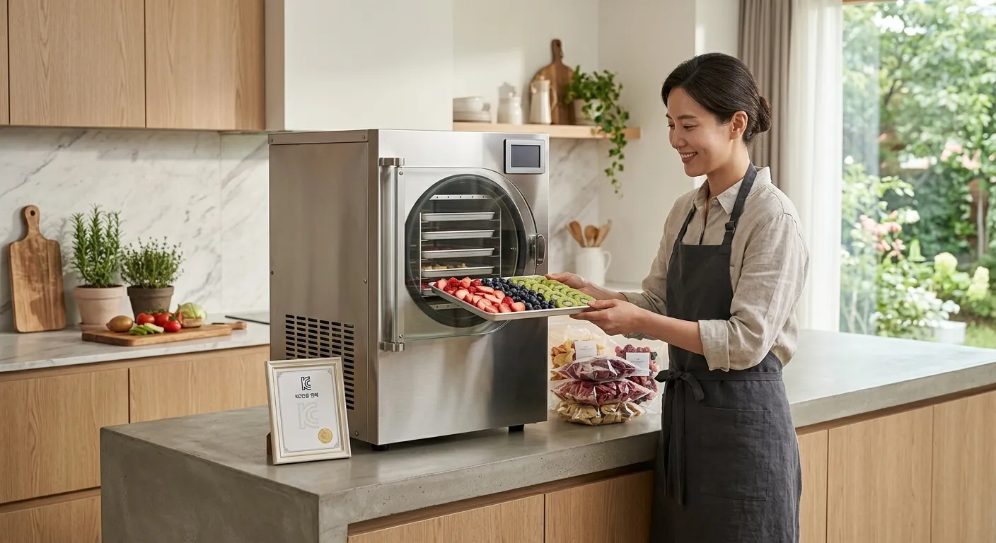 최고급 수제 간식을 위한 대형 동결건조기 직구: KC인증 면제로 주방에 들이는 법
